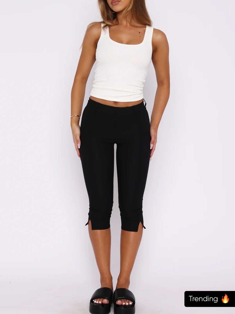 White fox capri pants